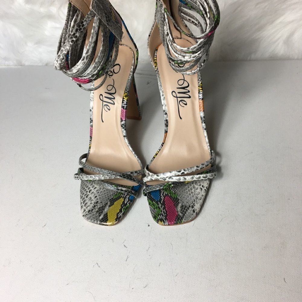 So Me Shayna snake skin pattern heels size 6.5 - Picture 5 of 7
